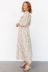 Louisa Smocked Maxi Dress | Cream Floral