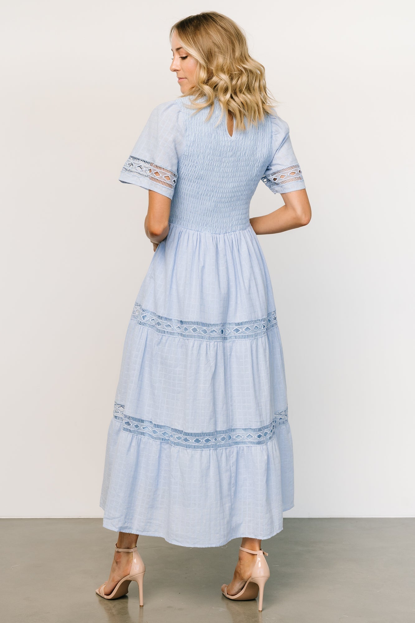Loveland Geo Lace Maxi Dress | Light Blue