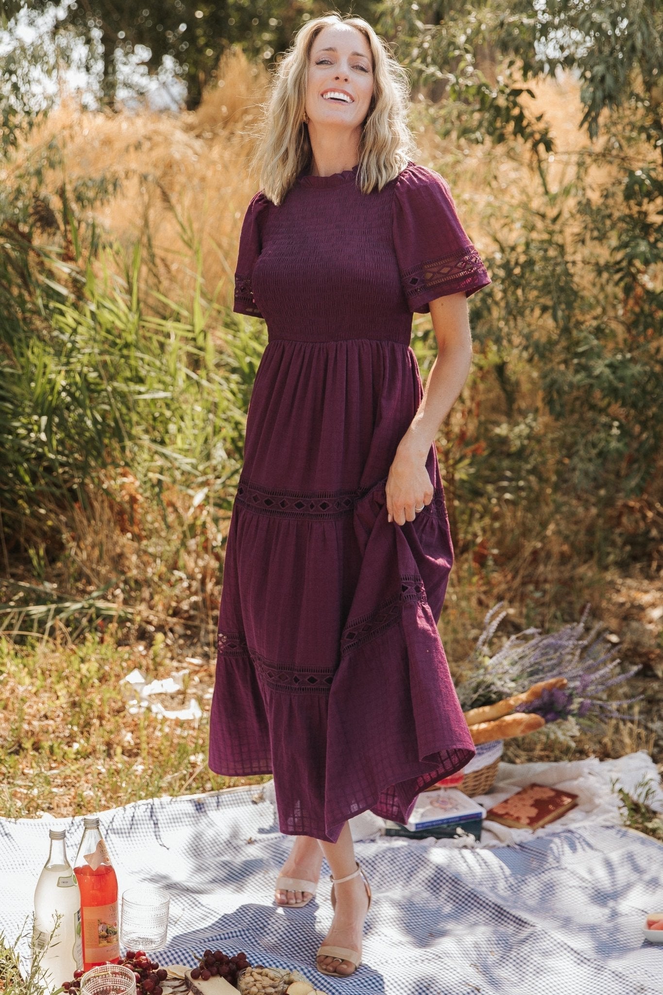 Loveland Geo Lace Maxi Dress | Mulberry