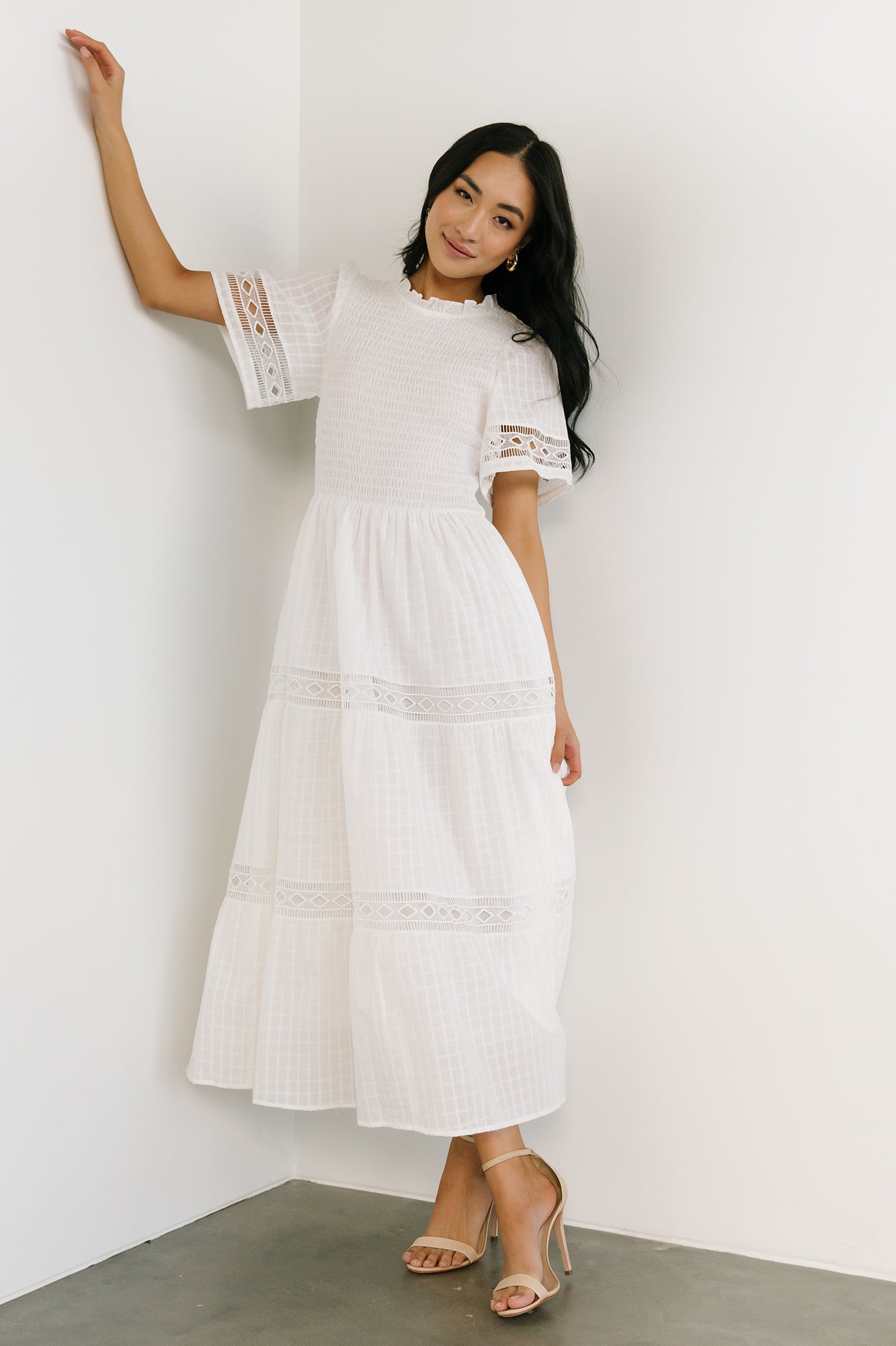 Loveland Geo Lace Maxi Dress | Off White