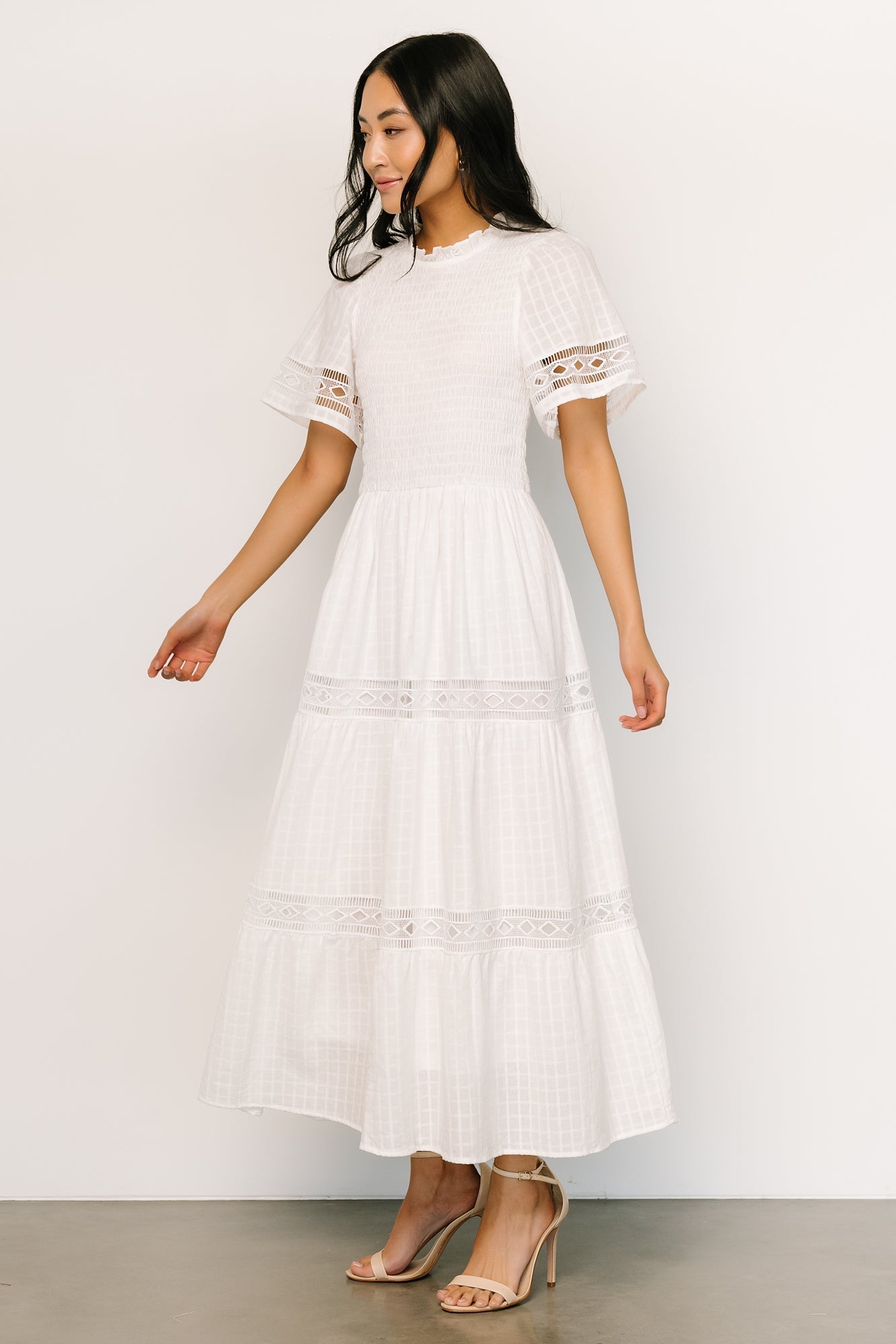 Loveland Geo Lace Maxi Dress | Off White