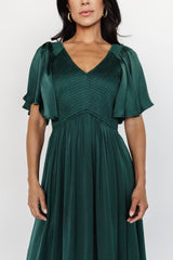 Lovell Smocked Midi Dress | Emerald