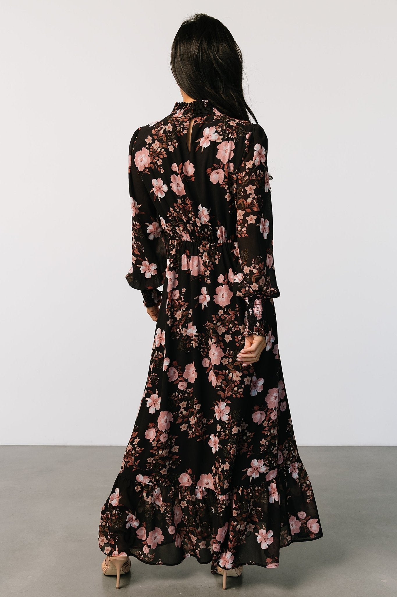 Luciana Maxi Dress | Black + Mauve