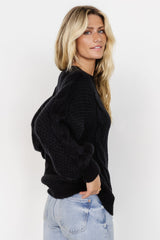 Lukas Cable Knit Sweater | Black