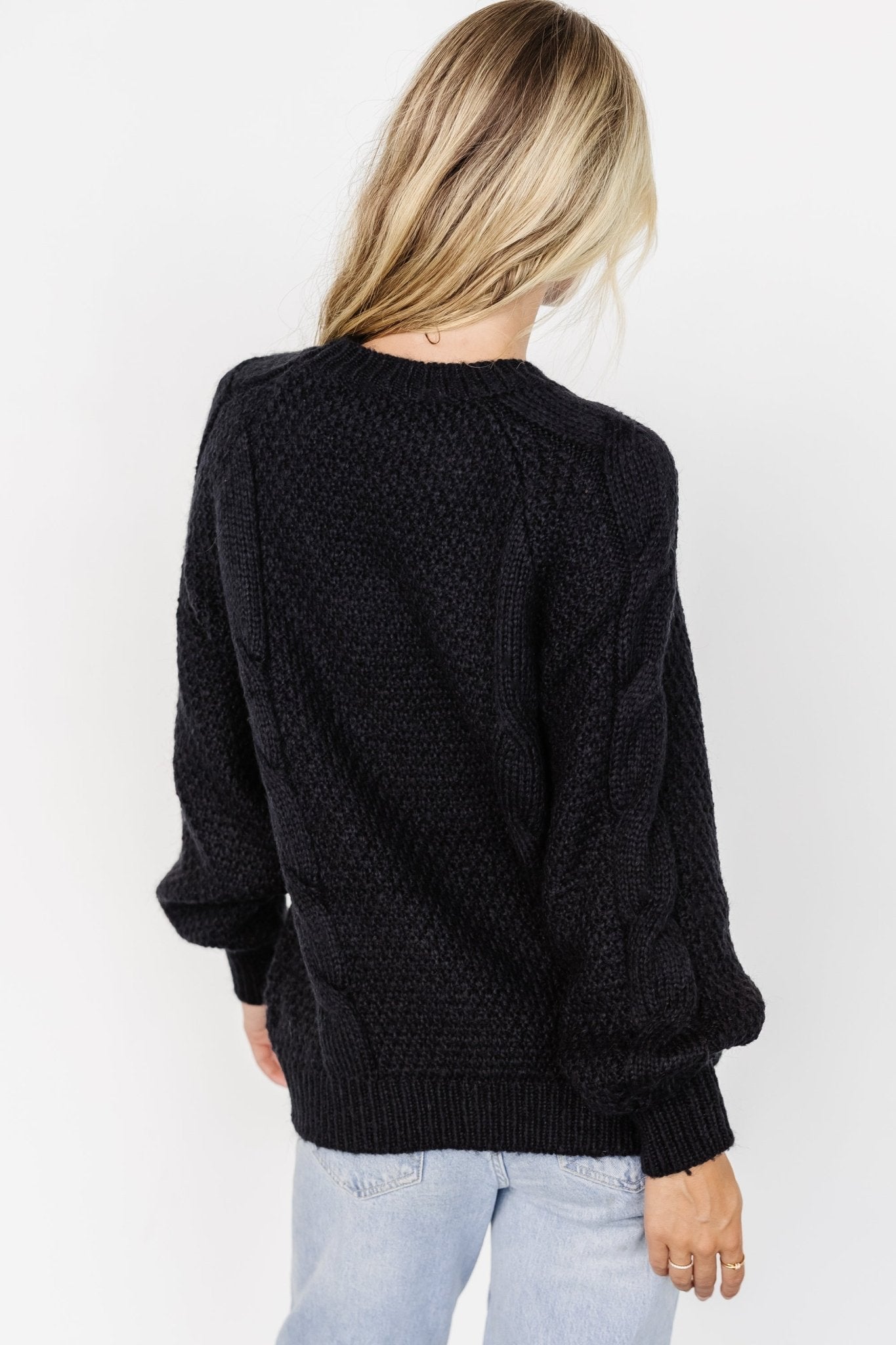 Lukas Cable Knit Sweater | Black