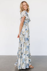Lynlee Metallic Maxi Dress | Dusty Blue