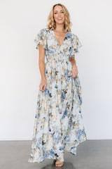 Lynlee Metallic Maxi Dress | Dusty Blue