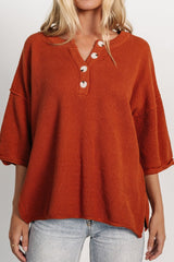 Maddock Knit Top | Rust