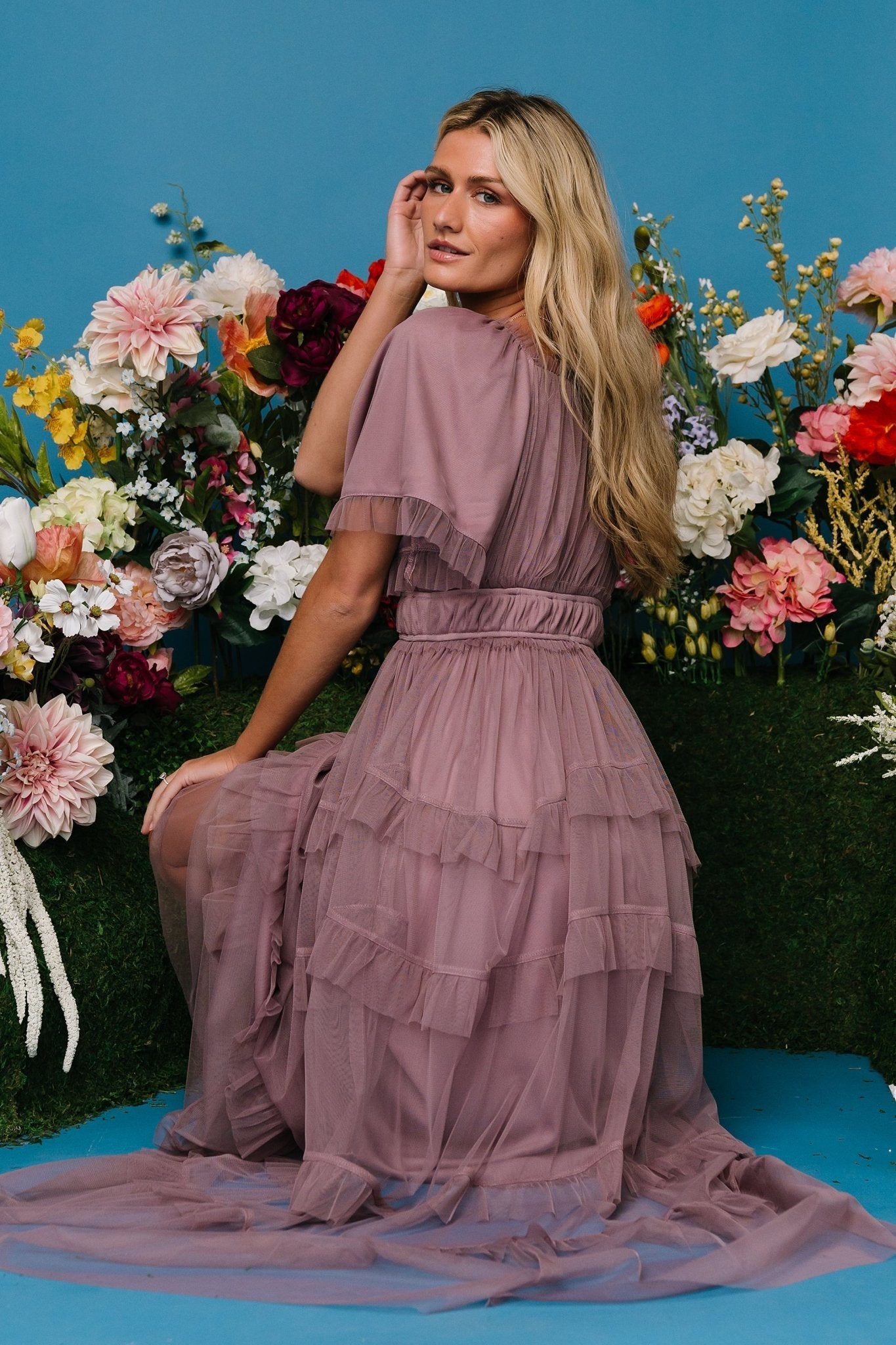 Magdalena Tulle Maxi Dress | Dusty Orchid