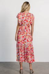 Maggie Maxi Dress | Blue + Coral Multi