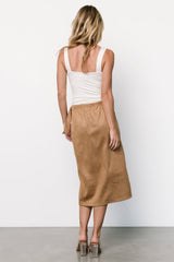 Malika Faux Wrap Skirt | Camel