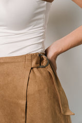 Malika Faux Wrap Skirt | Camel