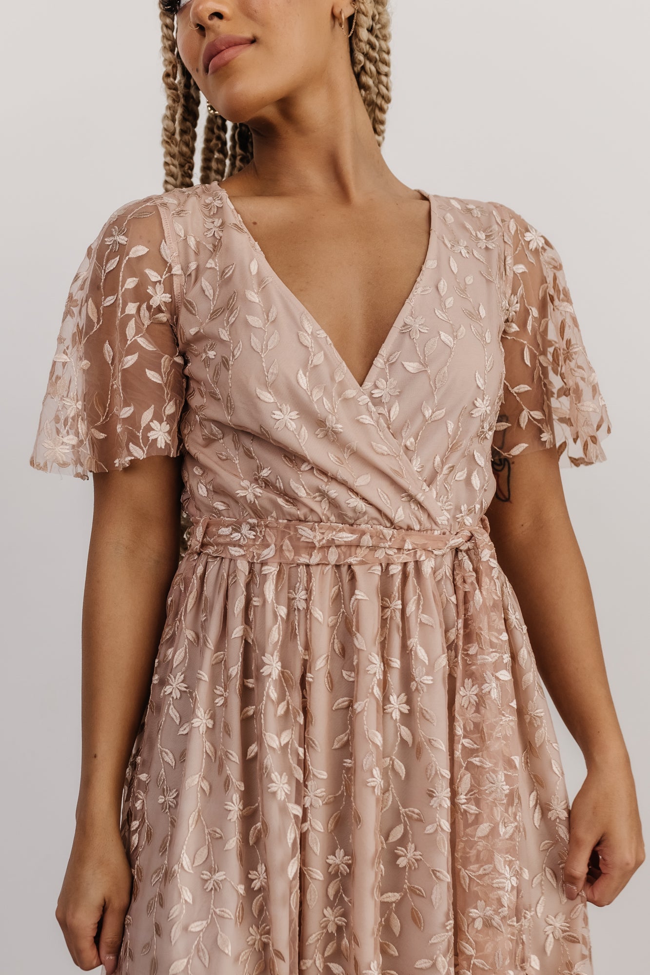 Marseille Embossed Maxi Dress | Champagne