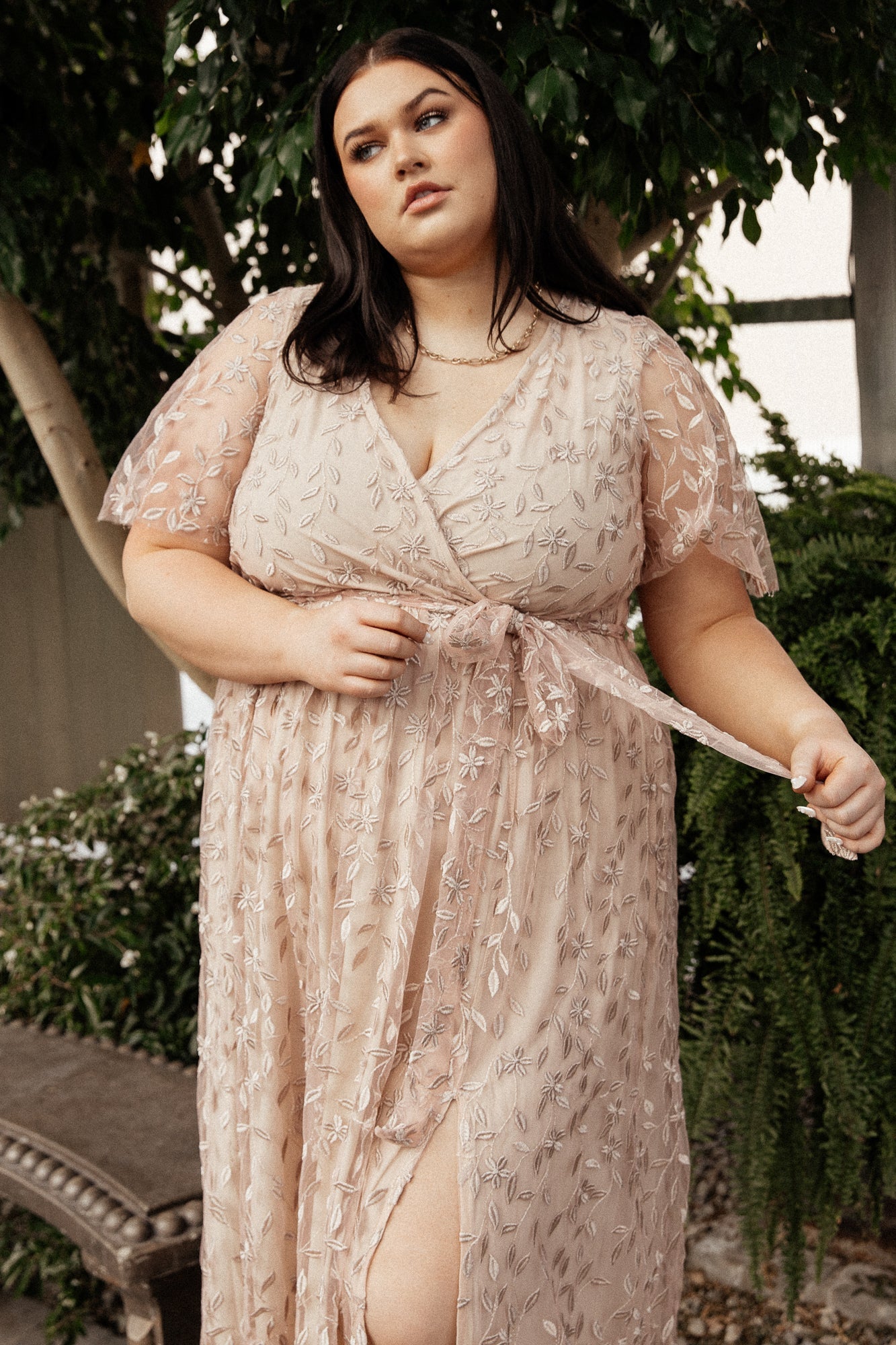 Marseille Embossed Maxi Dress | Champagne