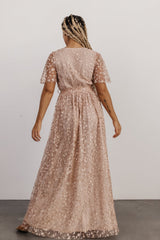 Marseille Embossed Maxi Dress | Champagne
