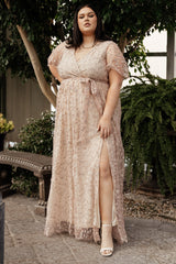 Marseille Embossed Maxi Dress | Champagne