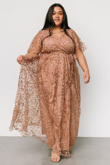 Marseille Embossed Maxi Dress | Nude Rose