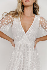 Marseille Embossed Maxi Dress | White