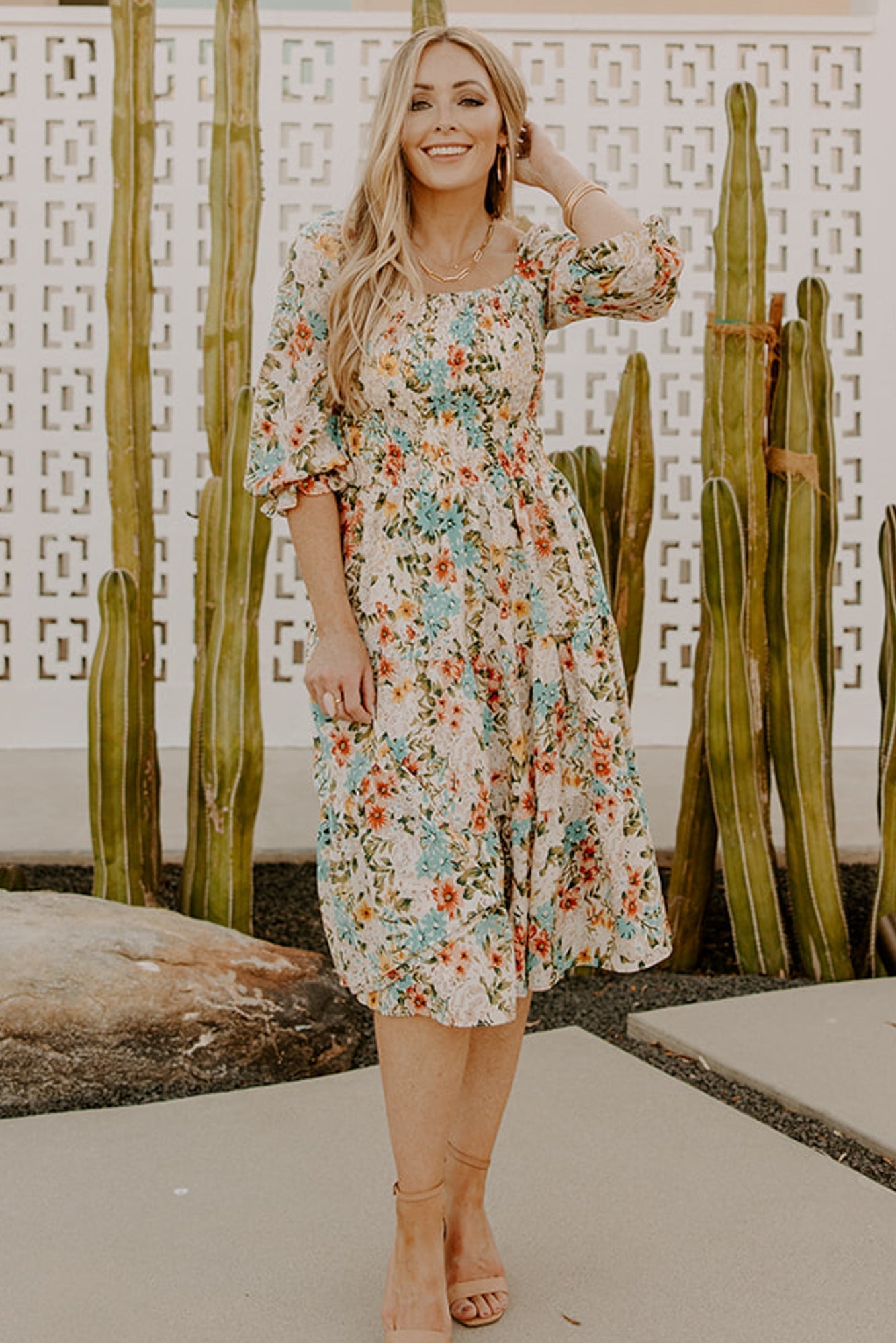 Marta Smocked Midi Dress | Summer Floral