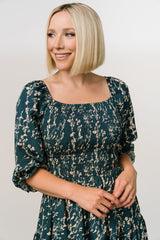 Marta Smocked Midi Dress | Topaz + Blush