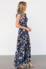 Martina Maxi Dress | Navy Multi