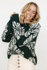 Maude Sweater | Green + Off White