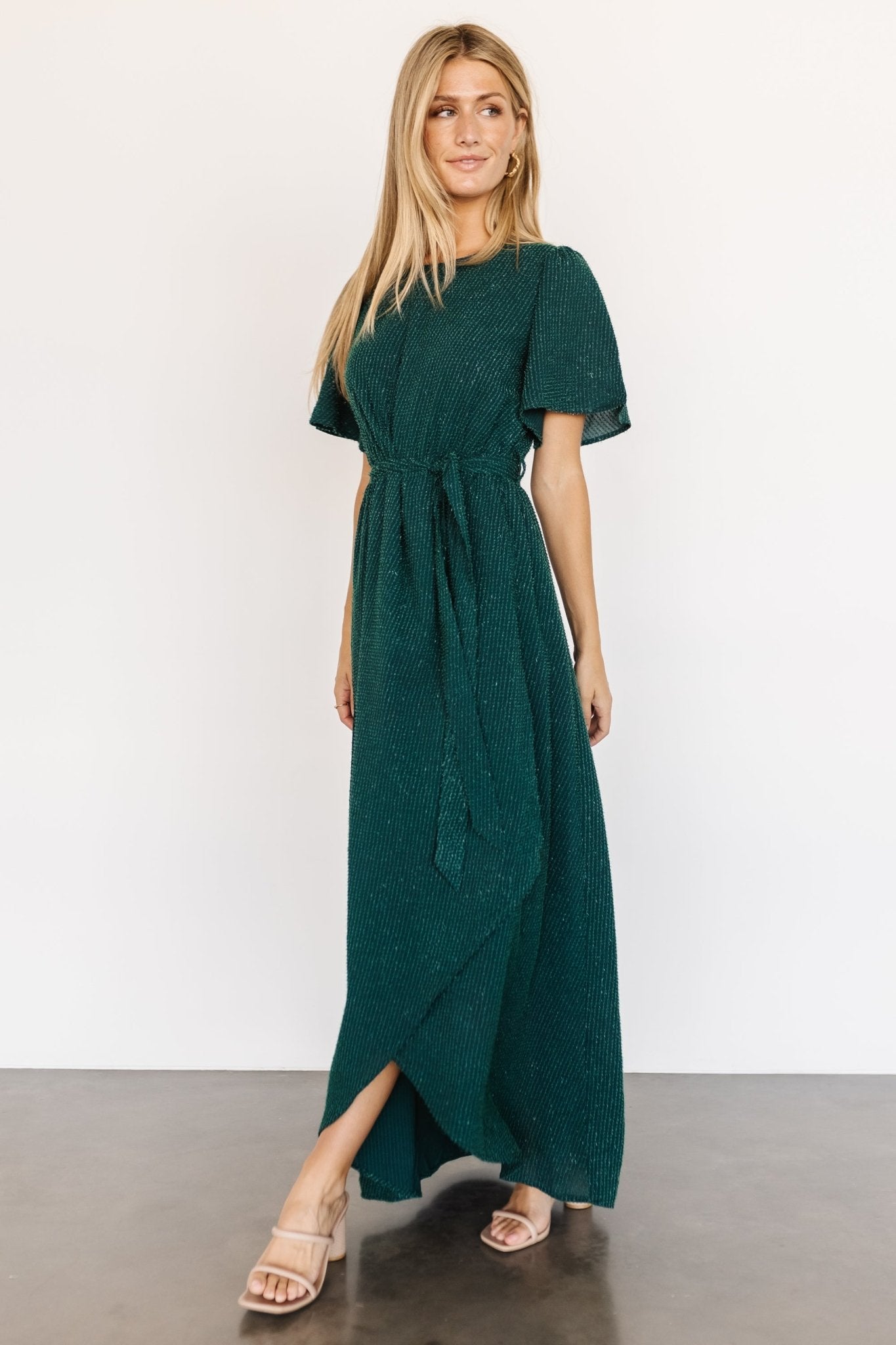 McCall Textured Maxi Dress | Dark Green