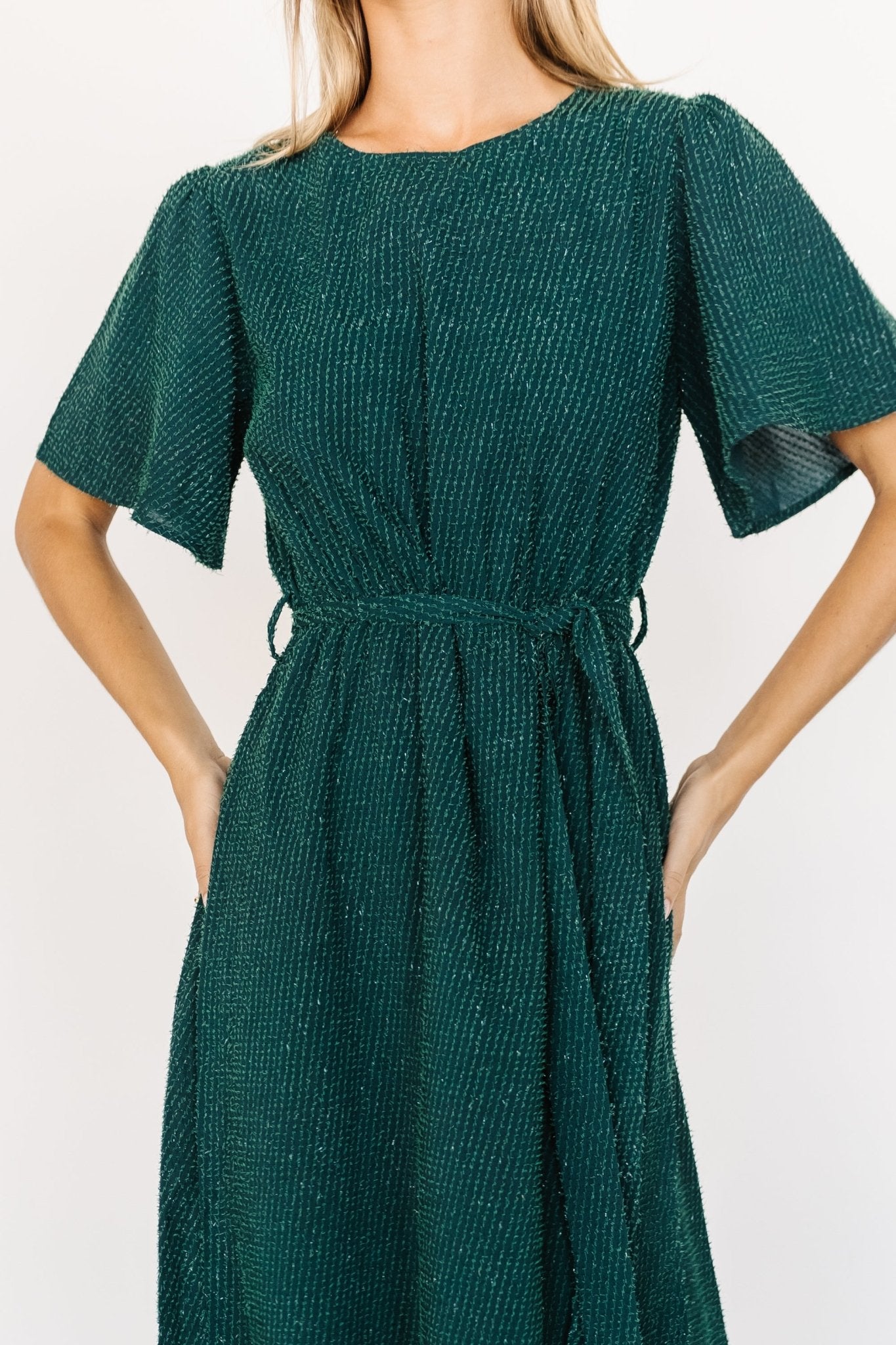McCall Textured Maxi Dress | Dark Green