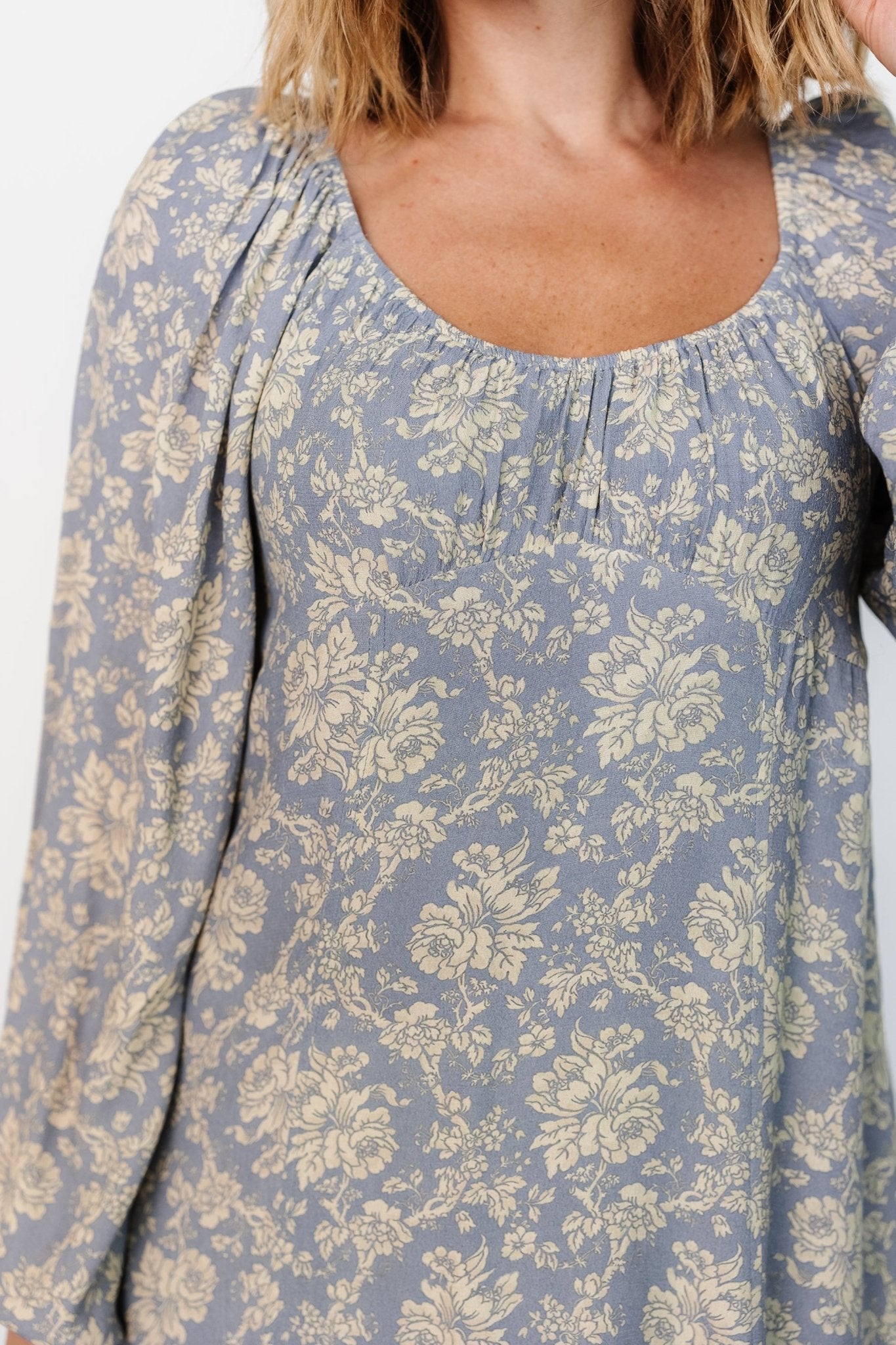 McKinney Dress | Blue + Vintage Cream Floral