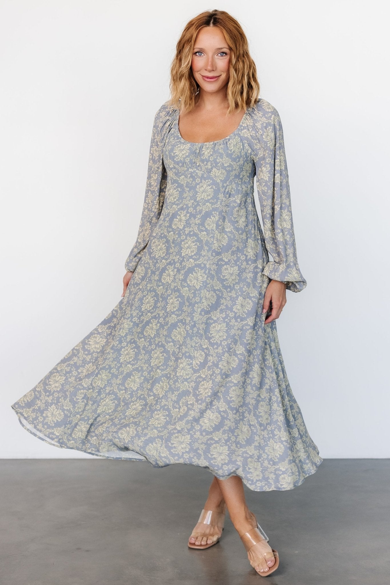 McKinney Dress | Blue + Vintage Cream Floral