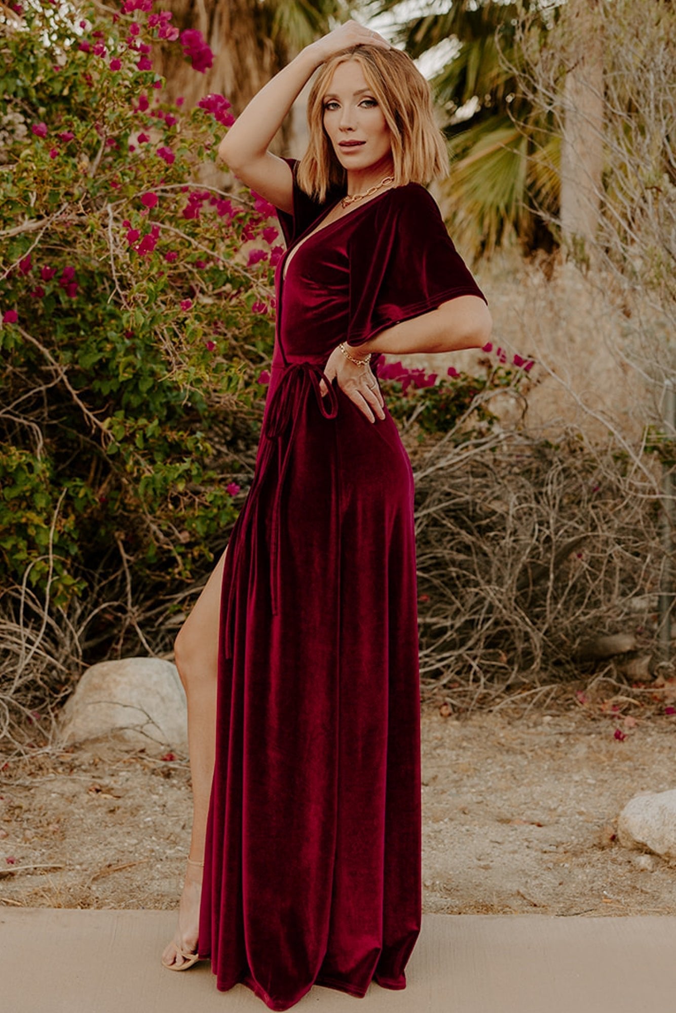 Meghan Velvet Wrap Maxi Dress | Mulberry