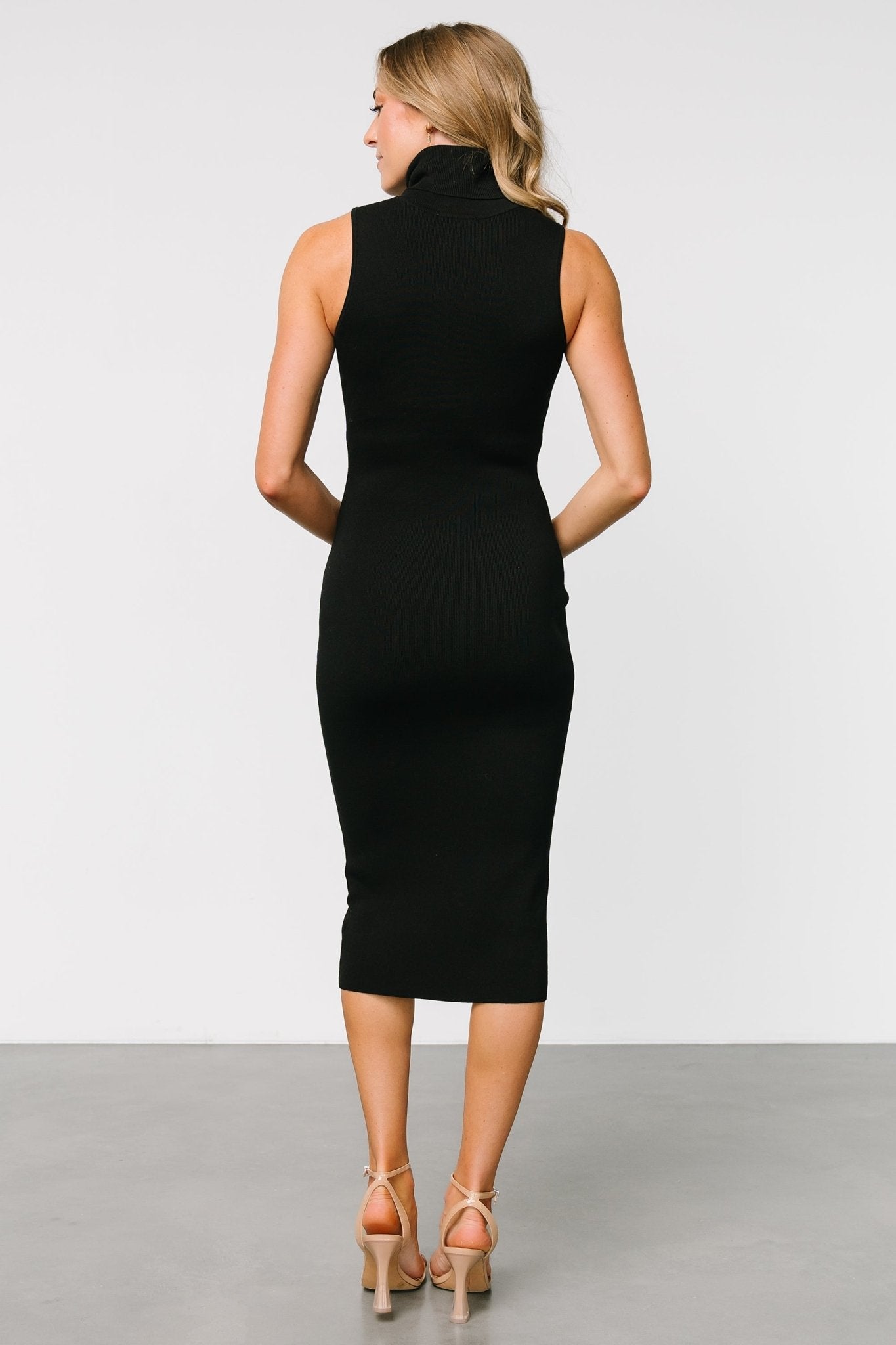 Melbourne Turtleneck Midi Dress | Black