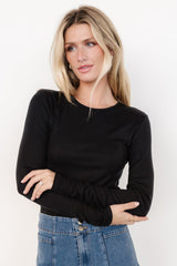 Menka Ribbed Top | Black