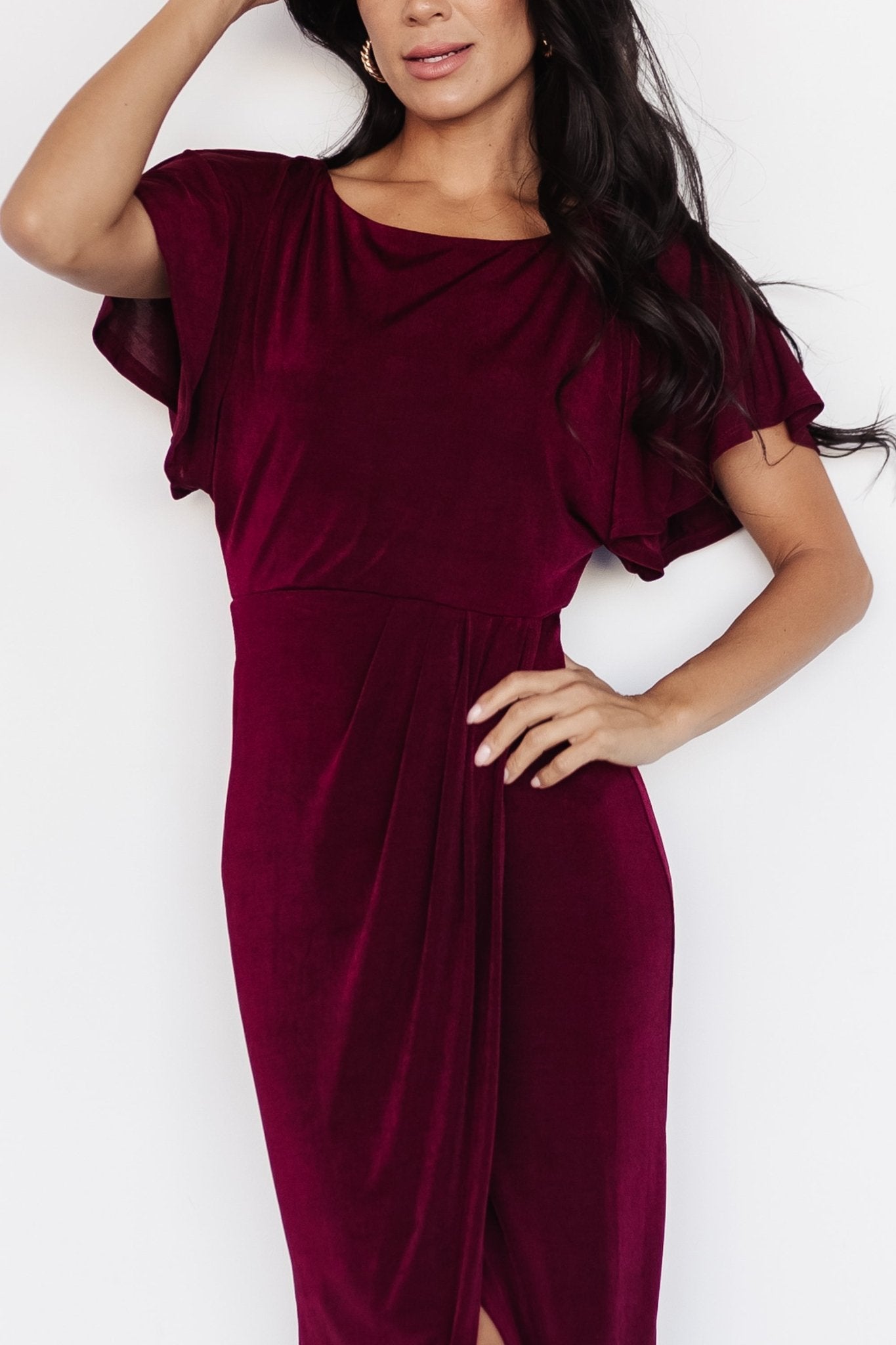 Mercy Midi Dress | Burgundy