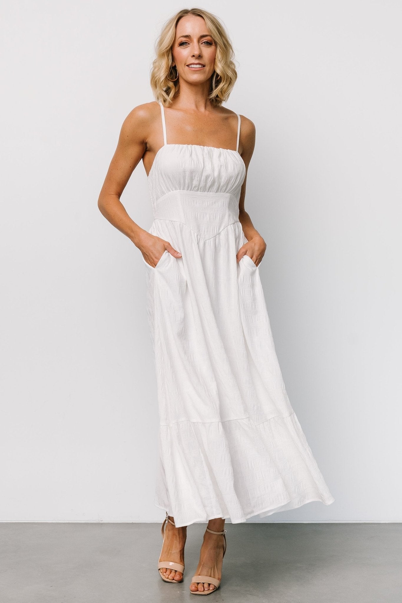 Mikayla Textured Tank Dress | Off White