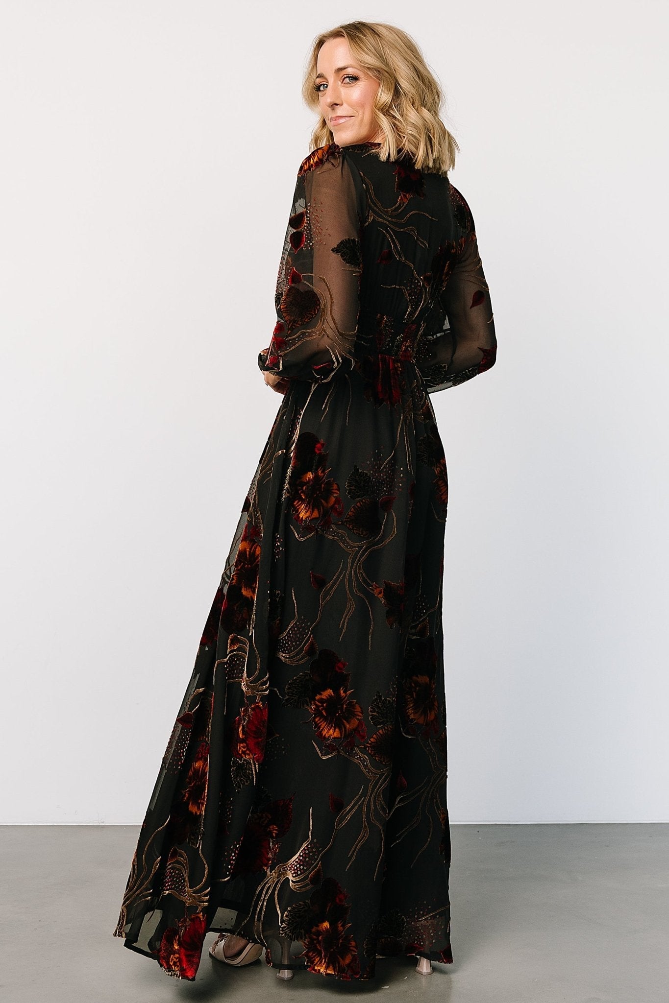 Mikla Maxi Dress | Black Multi