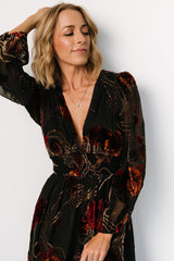 Mikla Maxi Dress | Black Multi