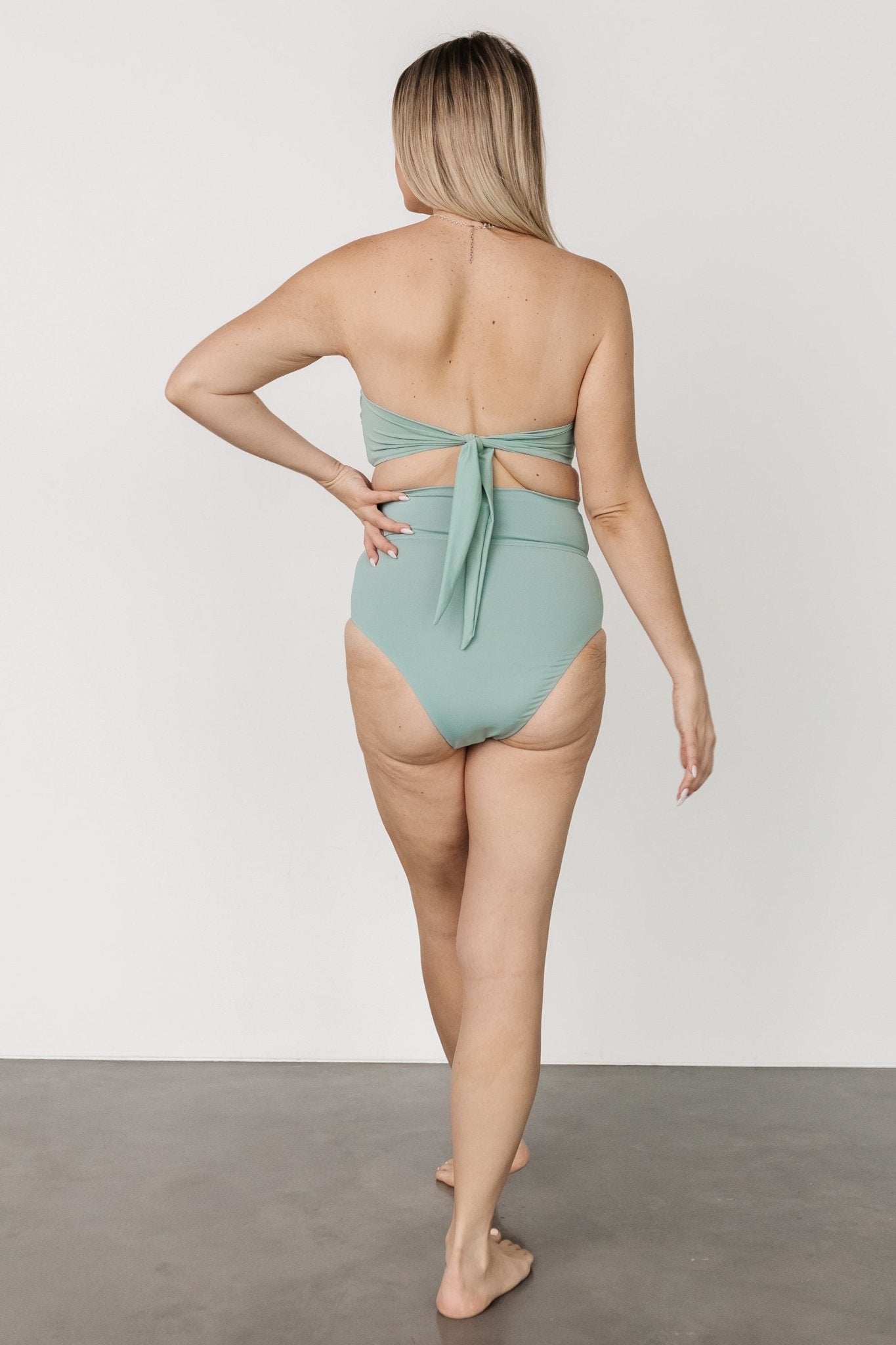 Milos High Waist Bikini Bottom | Sage