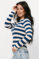 Milwaukee Striped Sweater | Blue + Ivory