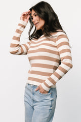 Milwaukee Striped Sweater | Camel + Ivory
