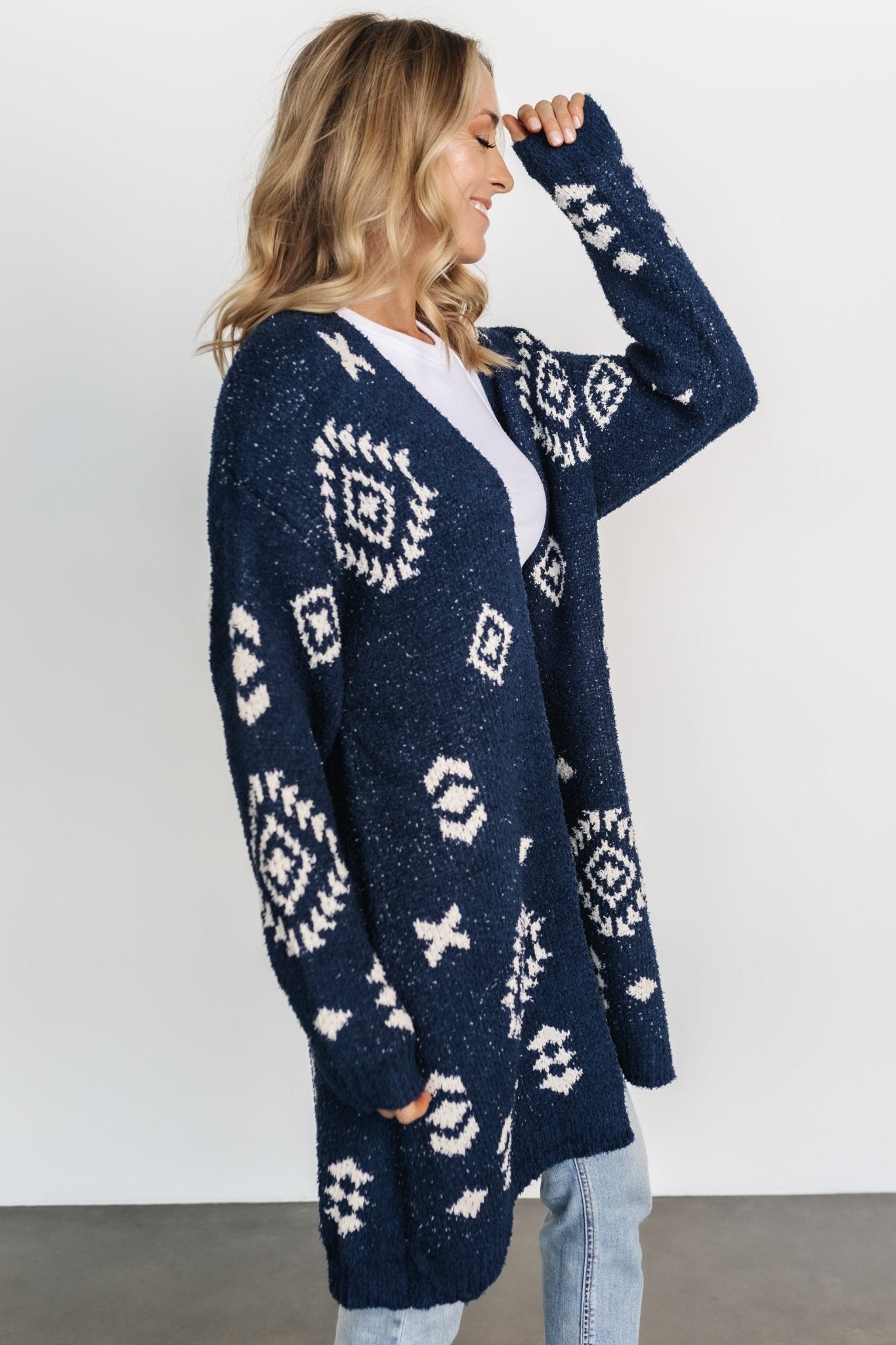 Missoula Oversized Cardigan | Navy + Ivory