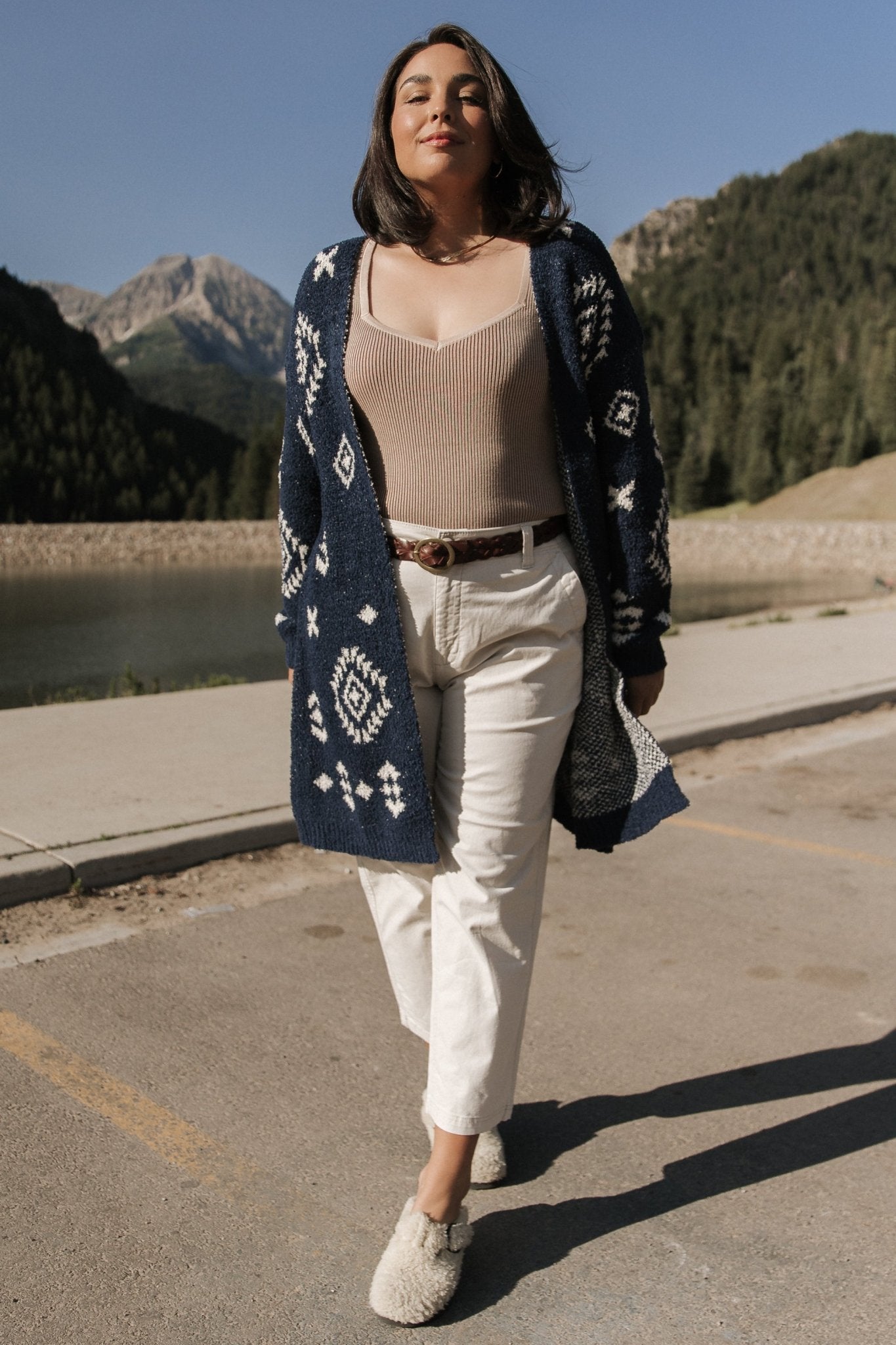 Missoula Oversized Cardigan | Navy + Ivory