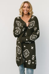 Missoula Oversized Cardigan | Olive + Off White