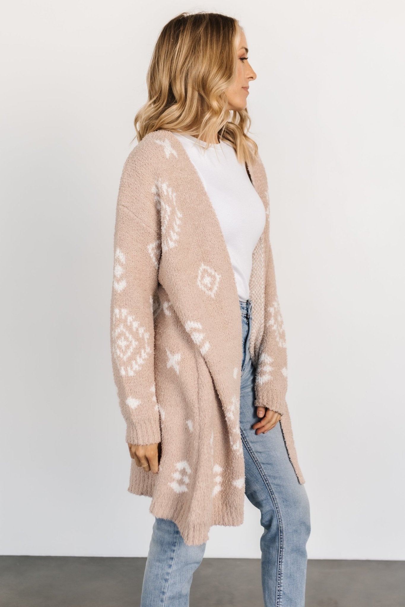 Missoula Oversized Cardigan | Sand + Off White