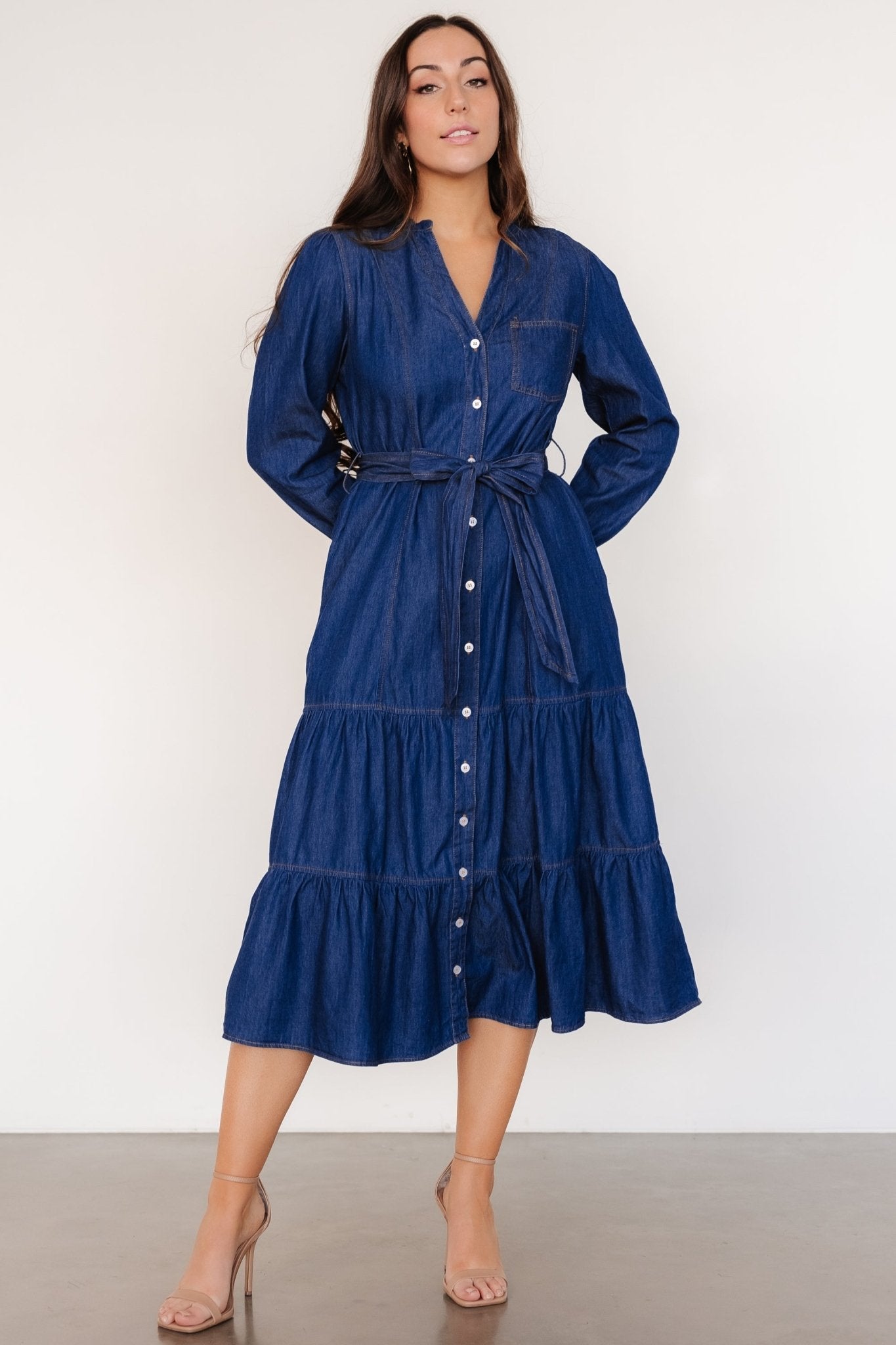 Misty Midi Dress | Denim Blue