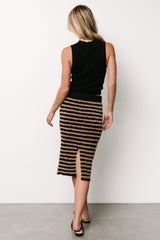 Mitzi Knit Midi Skirt | Black + Camel