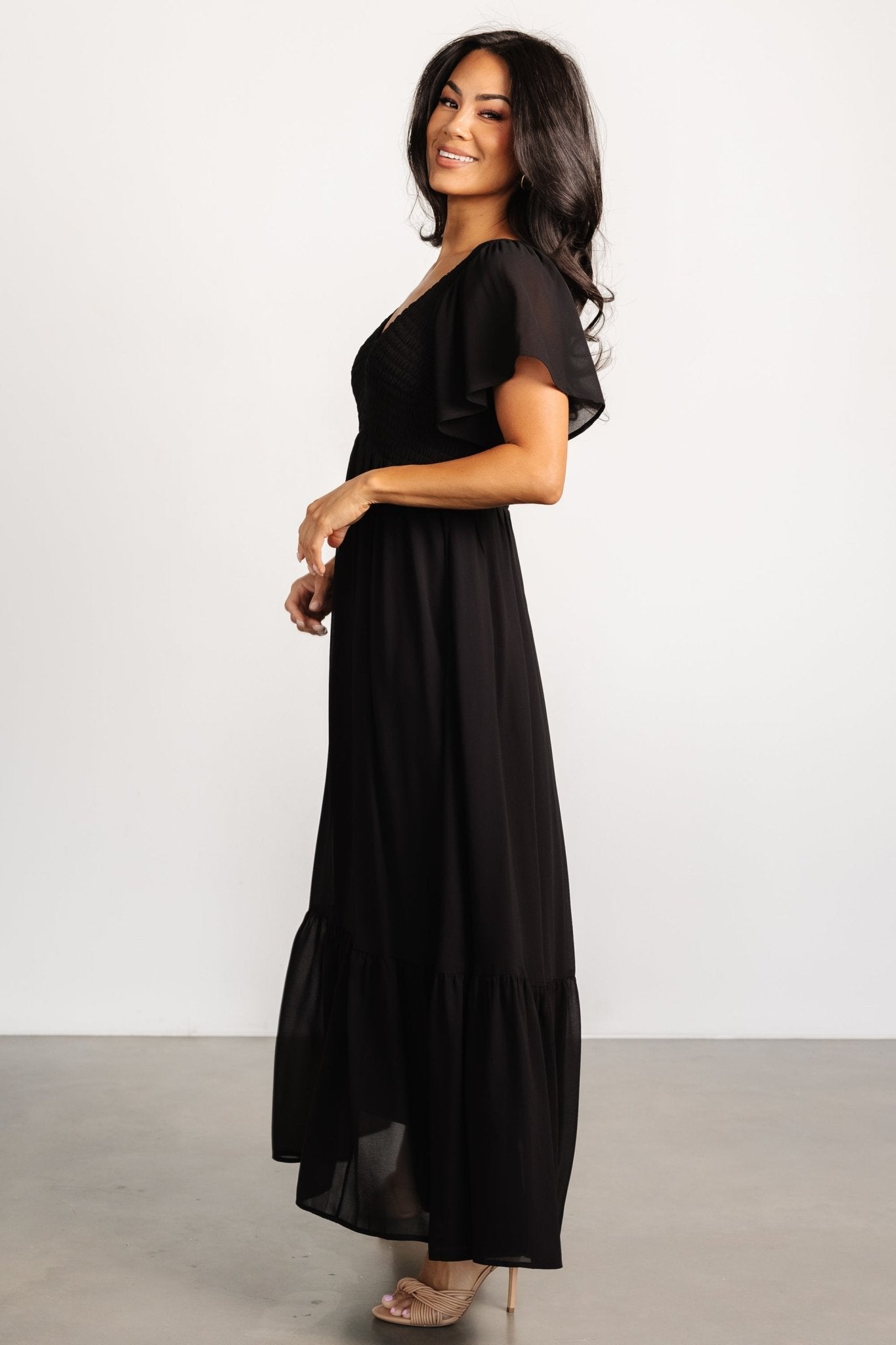 Monica Smocked Dress | Black