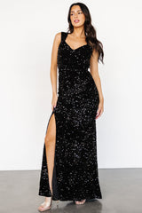 Monroe Sequin Gown | Black