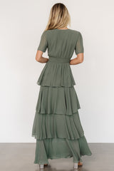 Montaigne Ruffle Maxi Dress | Dark Sage