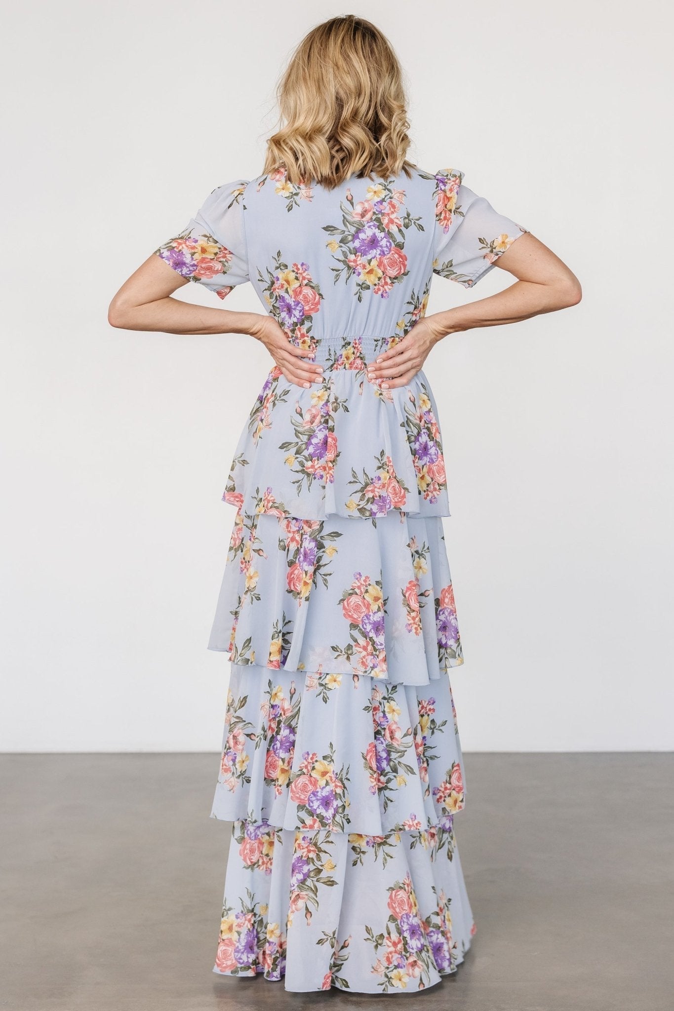Montaigne Ruffle Maxi Dress | Light Blue Floral